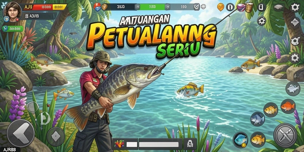 Tangkapan ikan besar dalam gameplay AJR88 yang mendebarkan.