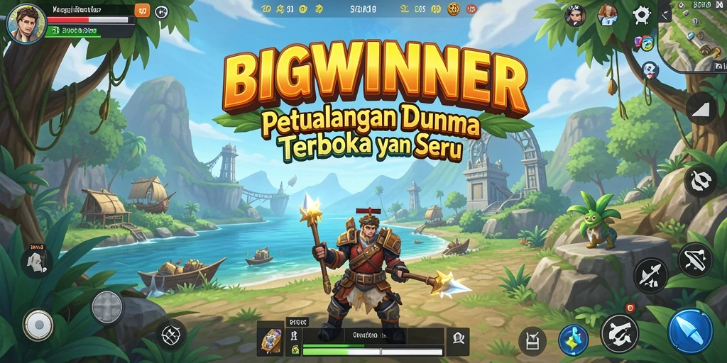 Tampilan gameplay menarik dari BIGWINNER dalam dunia terbuka.