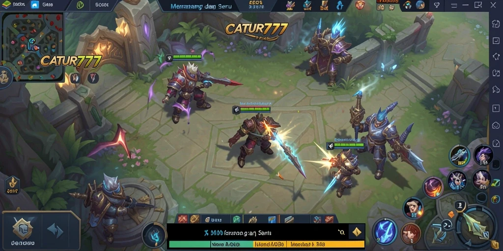 Tampilan menarik gameplay MOBA di CATUR777.