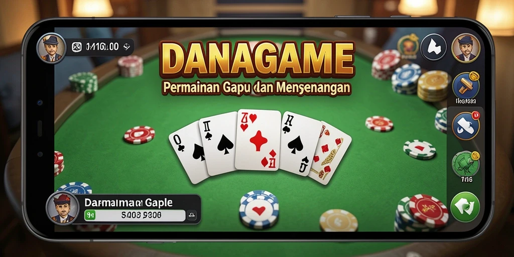 Tampilan utama gameplay Gaple di DANAGAME yang seru.