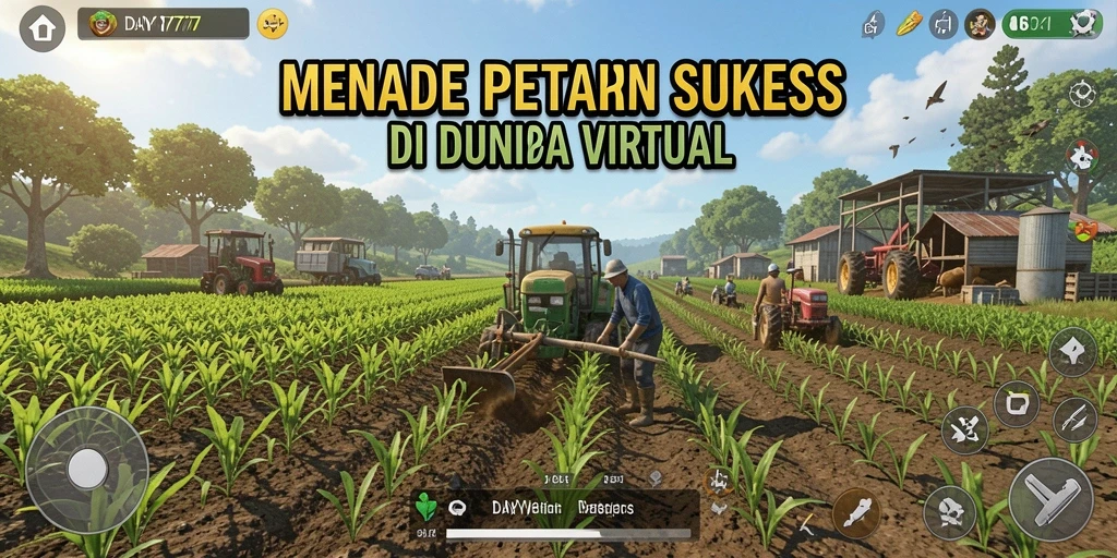 Tampilan gameplay DAY777 dengan aktivitas bertani yang menawan.