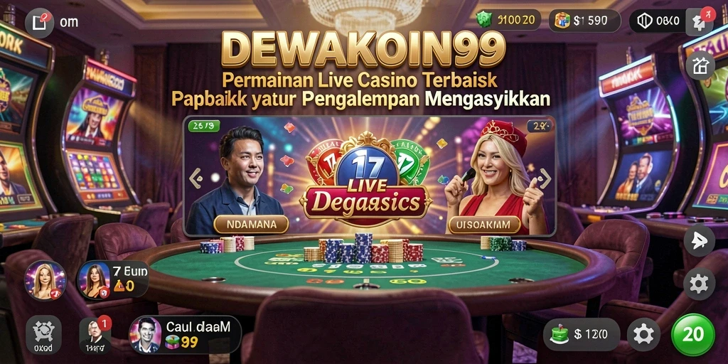 Tampilan gameplay Live Casino yang mendebarkan di DEWAKOIN99.
