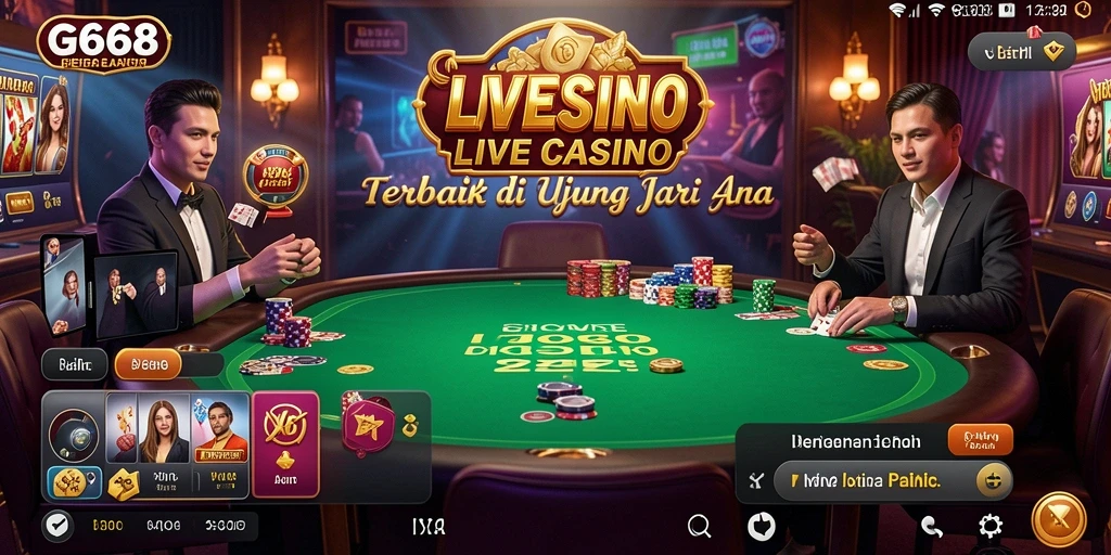 Gameplay G668 menampilkan dealer langsung dan interaksi nyata dalam Live Casino.