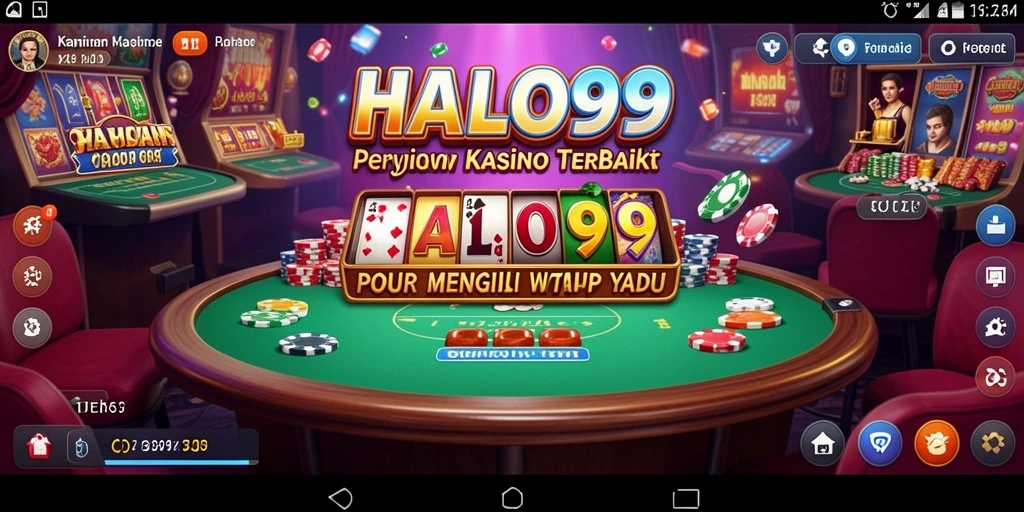 Tampilan gameplay menarik dari HALO99 dengan suasana kasino.
