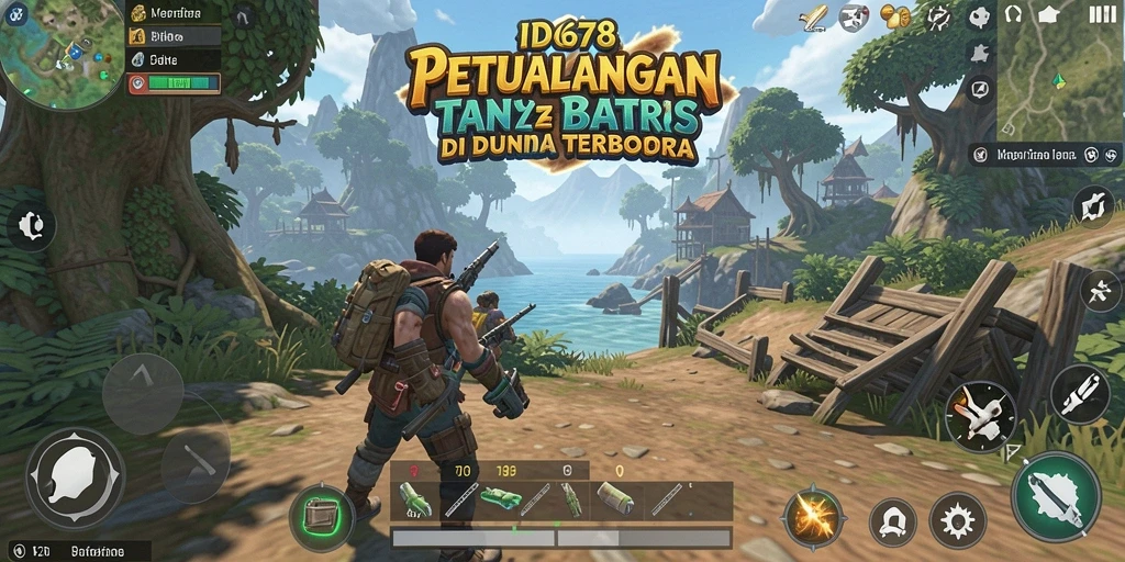 Screenshot gameplay <strong>ID678</strong> yang menampilkan eksplorasi dunia terbuka yang luas.