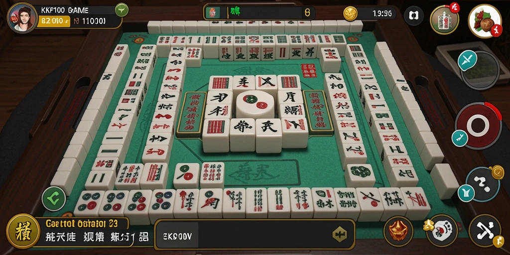 Screenshot utama KPK100 menunjukkan gameplay Mahjong yang menarik.