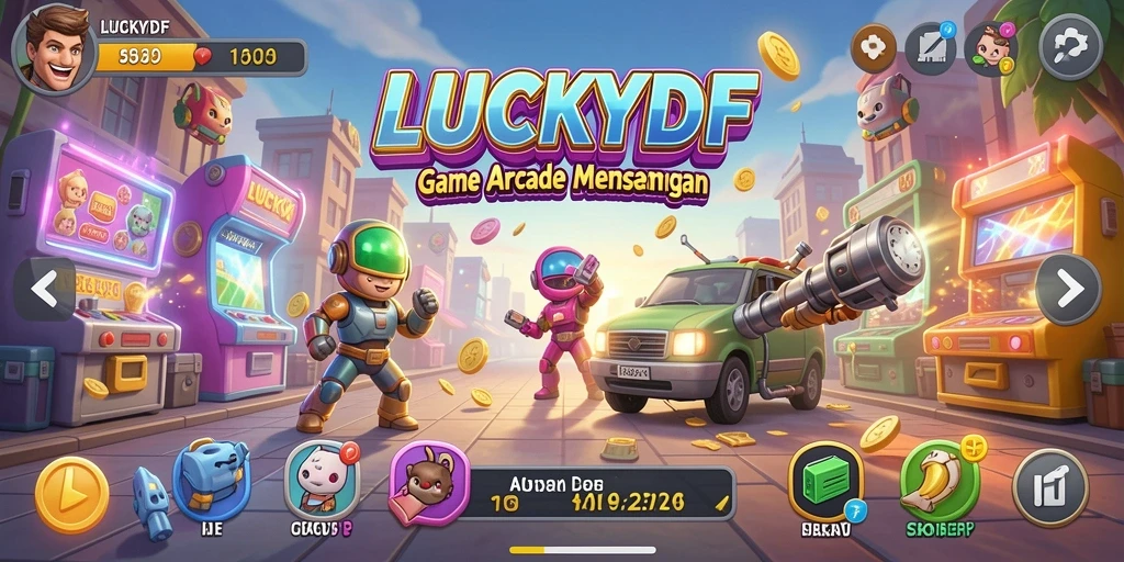 Tampilan gameplay <strong>LUCKYDF</strong> yang menegangkan dan penuh aksi.