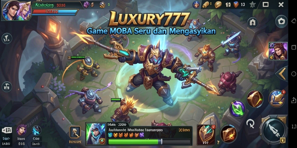 Gameplay seru LUXURY777 dengan pertarungan tim yang intens.