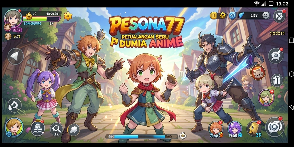 Tampilan gameplay seru dalam PESONA77 yang membawa nuansa anime.