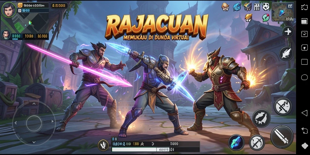 Screenshot gameplay RAJACUAN menampilkan pertarungan yang intens.