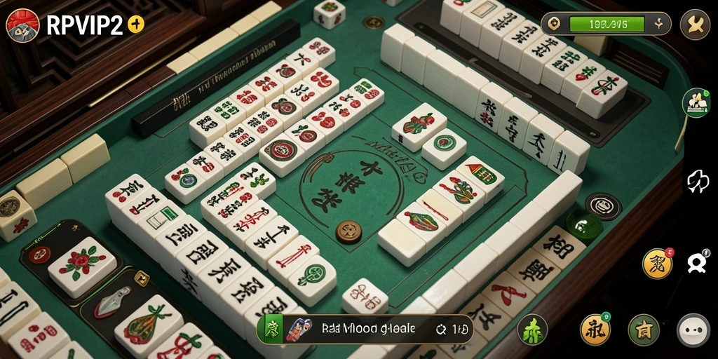 Tampilan menarik gameplay RPVIP2 dengan berbagai jenis ubin Mahjong.
