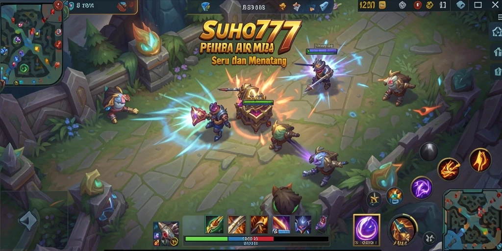 Tampilan gameplay menarik dari SUHU777 MOBA yang seru.